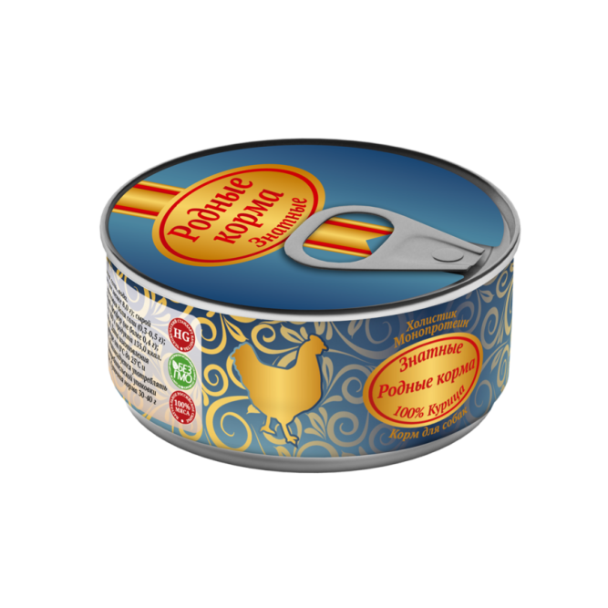 Консервы Родные Корма Знатные Курица для собак - 100 г х 24 шт