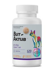 Вит-Актив С-С биологически активная кормовая добавка для собак старше 7 лет - 120 табл.