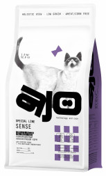 AJO Cat Sense сухой корм для кошек с чувствительным пищеварением с олениной - 1,5 кг