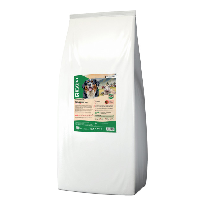 Statera сухой полнорационный корм для взрослых собак средних и крупных пород, с ягненком - 15 кг