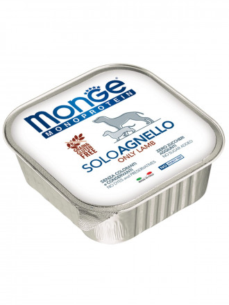 Monge Dog Monoprotein Solo влажный корм для взрослых собак c ягненком в ламистере 150 г (24 шт в уп)