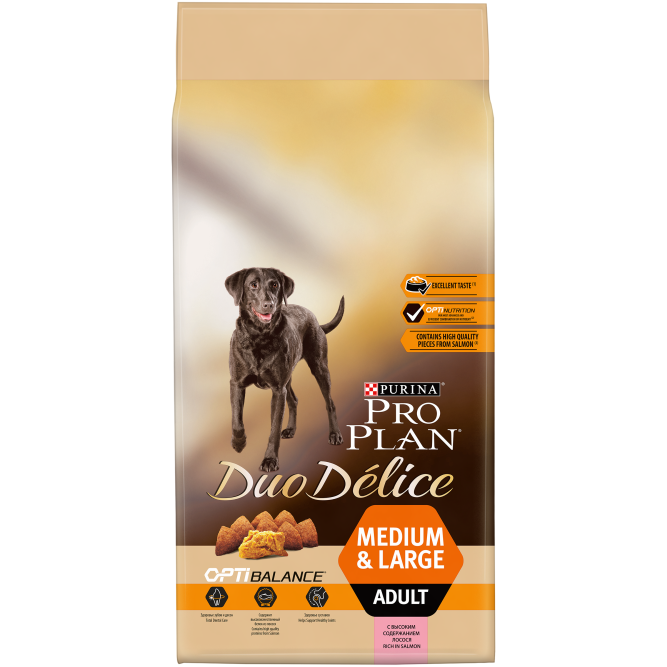 Purina Pro Plan Duo Delice сухой корм для взрослых собак крупных пород с лососем и рисом - 10 кг