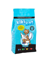 KikiKat комкующийся бентонитовый наполнитель для кошачьего туалета супер-белый &quot;Активированный уголь&quot; - 5 л