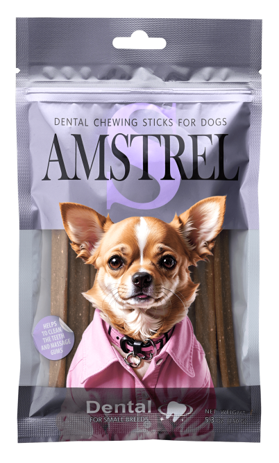 Amstrel Dental жевательное лакомство для собак мелких пород, размер S - 150 г