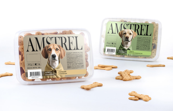 Amstrel печенье для собак с кальцием и коллагеном - 200 г