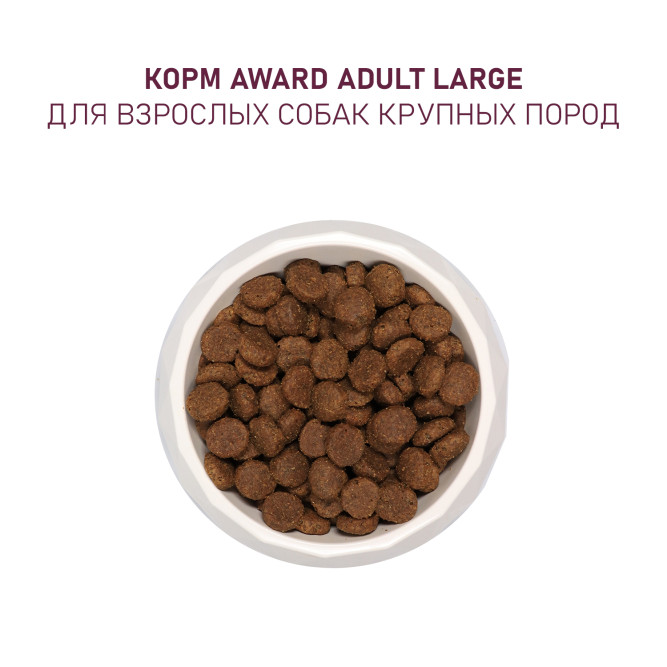 AWARD сухой корм для взрослых собак крупных пород, с курицей, индейкой, тыквой и шиповником - 2 кг