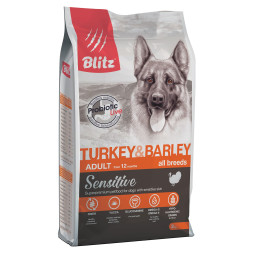 Сухой корм Blitz Adult Turkey &amp; Barley для собак с индейкой и ячменем - 2 кг