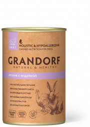 Grandorf rabbit With Turkey влажный корм для собак всех пород, кролик c индейкой - 400 г х 12 шт