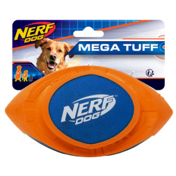 NERF Мегатон игрушка для собак мяч для регби из нейлона и вспененной резины, оранжевый синий - 18 см