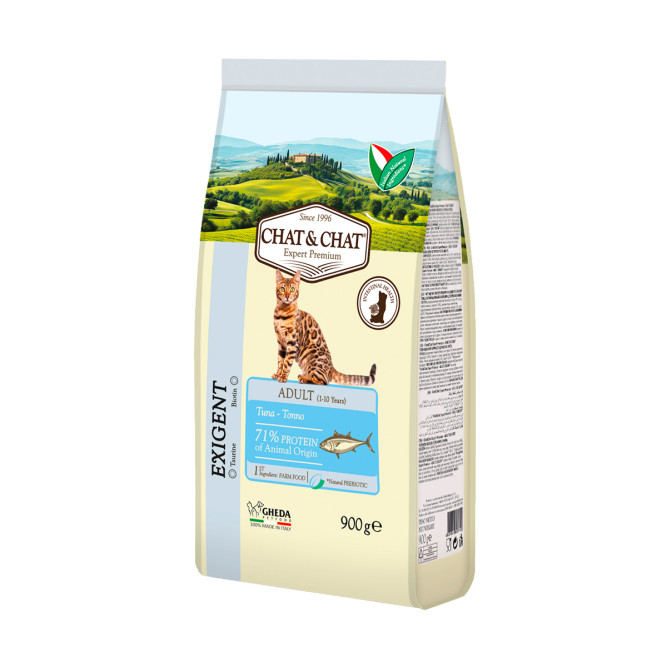 Chat&amp;Chat Adult Exigent Tuna сухой корм для взрослых кошек со вкусом тунца - 900 г