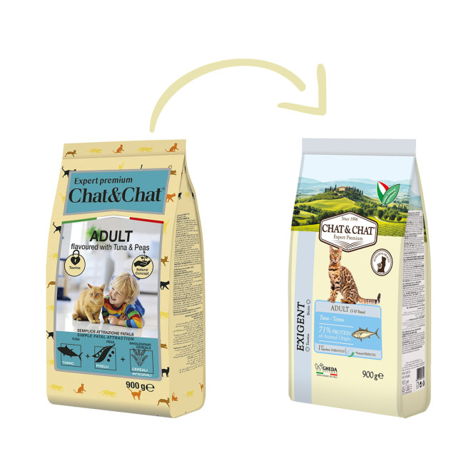 Chat&amp;Chat Adult Exigent Tuna сухой корм для взрослых кошек со вкусом тунца - 900 г