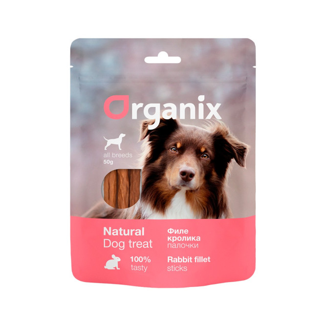 Organix лакомство для взрослых собак всех пород "Палочки из филе кролика" 100% мясо - 50 г