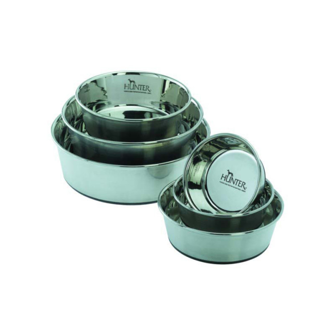 Миска Hunter Smart из нержавеющей стали для корма/воды собак, объем - 1,1 л, диаметр - 17 см