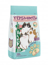 Toshiko Зеленый чай наполнитель комкующийся древесный для кошачьих туалетов - 7,6 кг (20 л)
