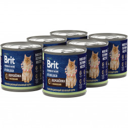 Brit Premium by Nature консервы для стерилизованных кошек с перепелкой и яблоком - 200 г х 6 шт