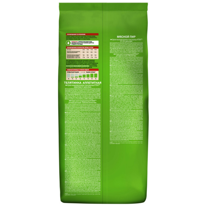 Kitekat сухой корм для взрослых кошек с телятиной - 15 кг