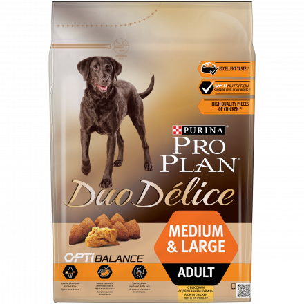 Purina Pro Plan Duo Delice сухой корм для взрослых собак средних и крупных пород с курицей и рисом - 2,5 кг