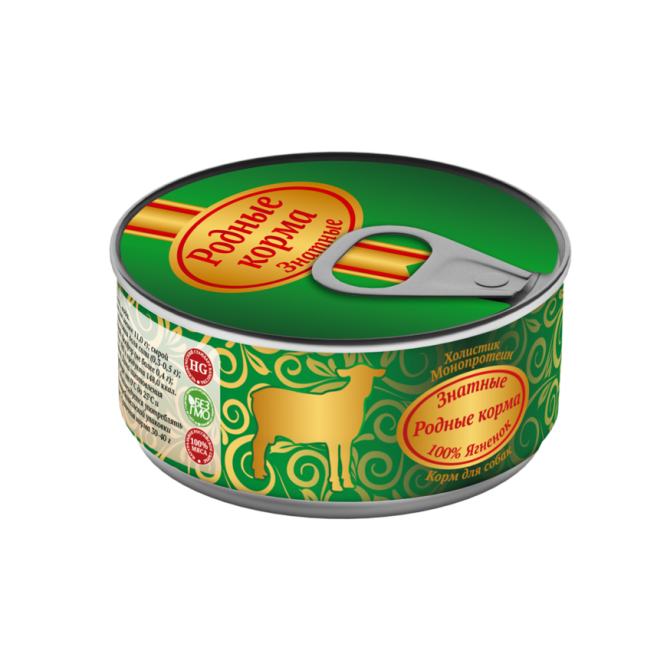 Консервы Родные Корма Знатные Ягненок для собак - 100 г х 24 шт