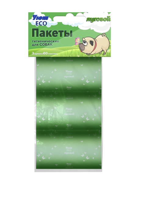 Уют ECO пакеты для выгула, луговой - 60 шт