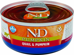Farmina N&amp;D Cat Quail &amp; Pumpkin влажный беззерновой корм для взрослых кошек с тыквой и перепелом - 70 г х 30 шт