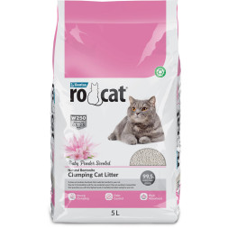 Ro Cat комкующийся наполнитель для кошек, без пыли, с ароматом детской присыпки - 5 л (4,25 кг)