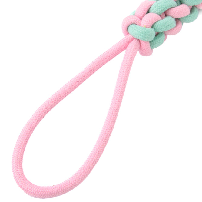 Mr.Kranch игрушка для собак Жгут из каната, 30х4 см, розовая с голубым