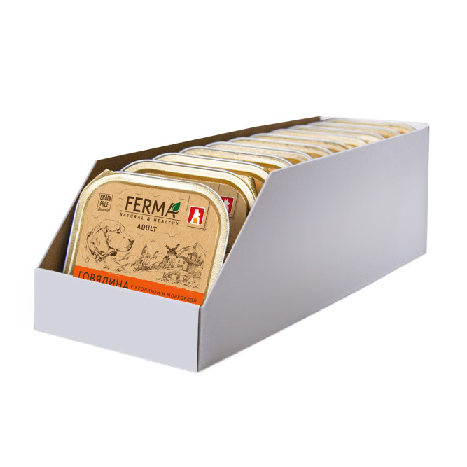 Зоогурман Ferma влажный корм для взрослых собак, с говядиной и кроликом - 150 г х 11 шт