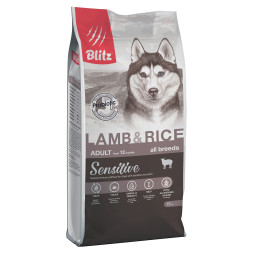 Сухой корм Blitz Adult Lamb &amp; Rice для собак с ягненком и рисом - 15 кг