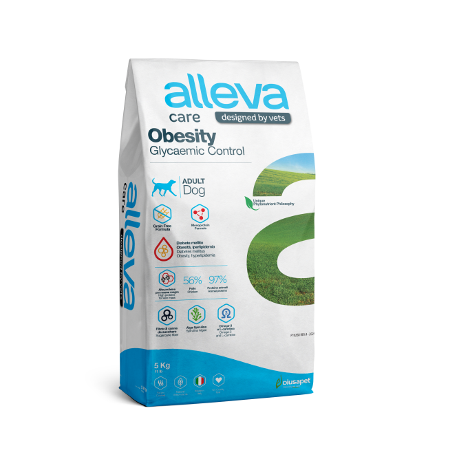 Alleva Care Dog Adult Obesity Glycaemic Control сухой диетический корм для взрослых собак контроль потребления глюкозы - 5 кг