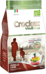 CROCKEX Wellness сухой корм для взрослых собак средних и крупных пород с ягненком с рисом - 3 кг