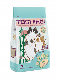Toshiko Натуральный наполнитель комкующийся древесный для кошачьих туалетов - 7,6 кг (20 л)