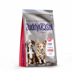 Buddy&Sol Care Puppy сухой корм для щенков с индейкой и говядиной - 3 кг