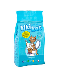KikiKat комкующийся бентонитовый наполнитель для кошачьего туалета супер-белый с ароматом &quot;Горная свежесть&quot; - 5 л