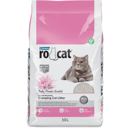 Ro Cat комкующийся наполнитель для кошек, без пыли, с ароматом детской присыпки - 10 л (8,5 кг)