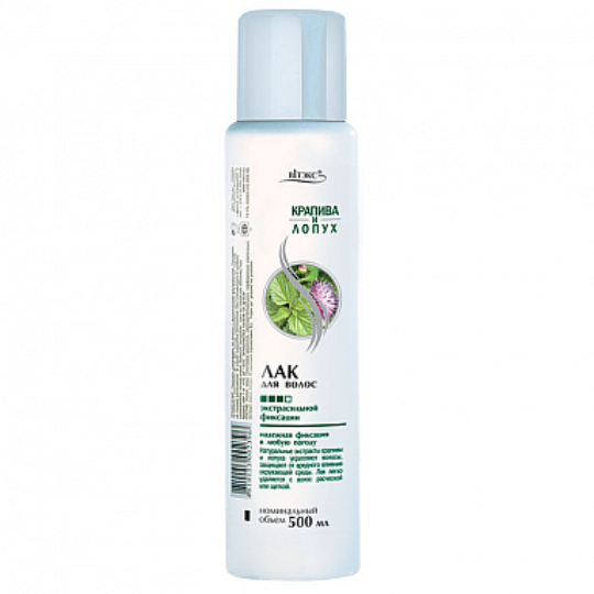 Витэкс лак для волос экстрасильной фиксации крапива и лопух, 500 мл