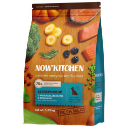 NOW' Kitchen сухой беззерновой корм для взрослых собак малых пород, со свежей форелью и лососем - 1,59 кг