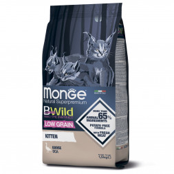Monge Cat BWild Low Grain сухой низкозерновой корм для котят с мясом гуся 1,5 кг