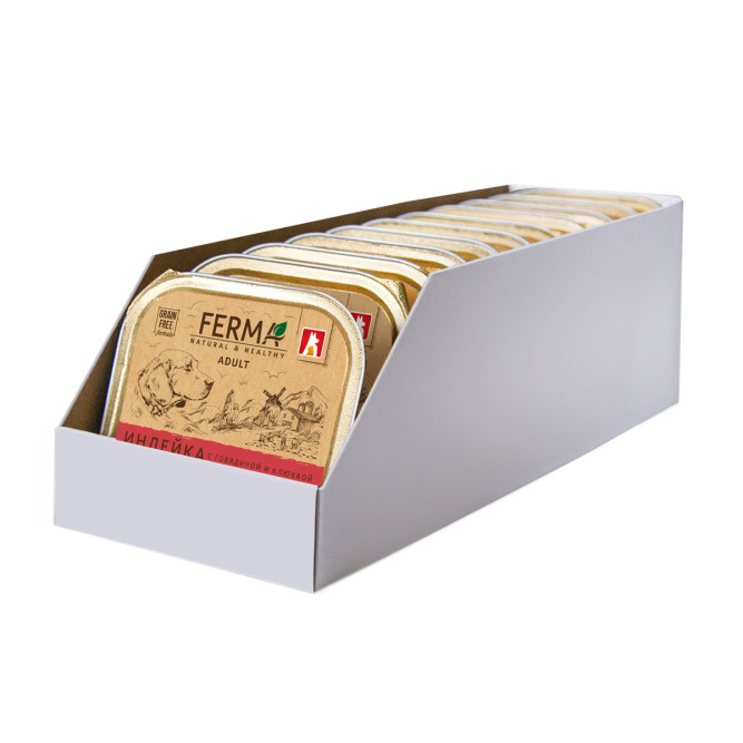 Зоогурман Ferma влажный корм для взрослых собак, с индейкой, говядиной и клюквой - 150 г х 11 шт