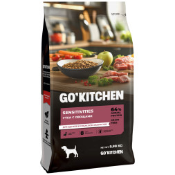 Go' Kitchen SENSITIVITIES Grain Free сухой беззерновой корм для щенков и собак с чувствительным пищеварением, с уткой - 9,98 кг