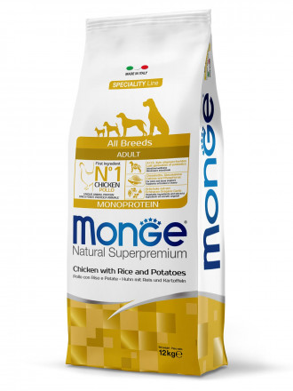 Monge Dog Speciality Adult Chicken сухой корм для взрослых собак всех пород с курицей, рисом и картофелем 12 кг