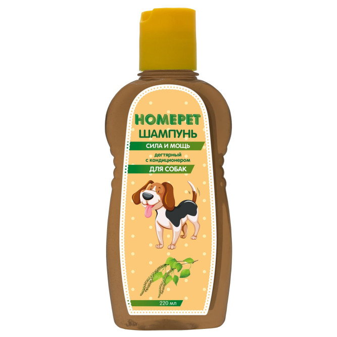 HOMEPET СИЛА И МОЩЬ шампунь-кондиционер для собак дегтярный  - 220 мл