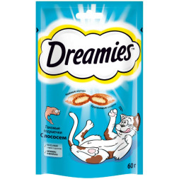 Dreamies лакомые подушечки для кошек с лососем - 60 г
