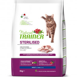 Trainer Natural Adult Sterilised Turkey сухой корм для взрослых кастрированных кошек с индейкой - 3 кг