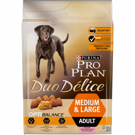 Purina Pro Plan Duo Delice сухой корм для взрослых собак крупных пород с лососем и рисом - 2,5 кг