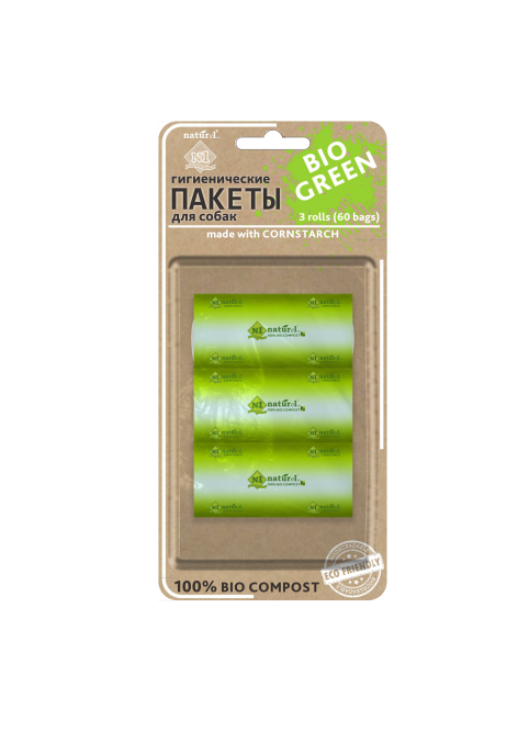 N1 NATUReL BiOразлагаемые пакеты для выгула - 60 шт