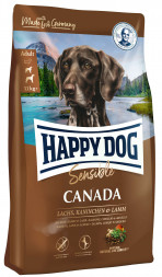 Happy Dog Supreme Sensible Canada сухой корм для взрослых собак с чувствительным пищеварением и аллергией с лососем, кроликом и ягненком - 12,5 кг