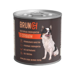 Brunch влажный корм для взрослых собак с сердцем в консервах - 240 г х 12 шт
