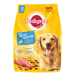 Pedigree сухой корм для взрослых собак всех пород с говядиной - 600 г