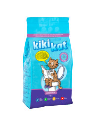 KikiKat комкующийся бентонитовый наполнитель для кошачьего туалета супер-белый с ароматом &quot;Лаванда&quot; - 5 л