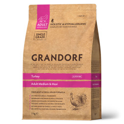 Grandorf сухой корм для взрослых собак средних и крупных пород с индейкой - 3 кг